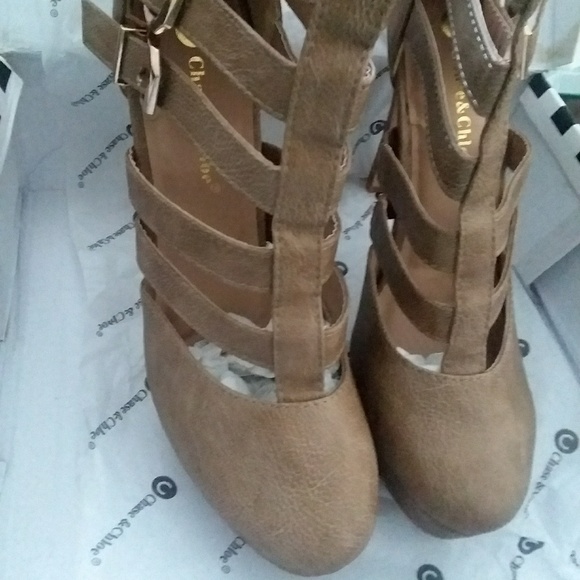 Nude Cage Buckle Platform Stilleto Booties - Picture 4 of 7